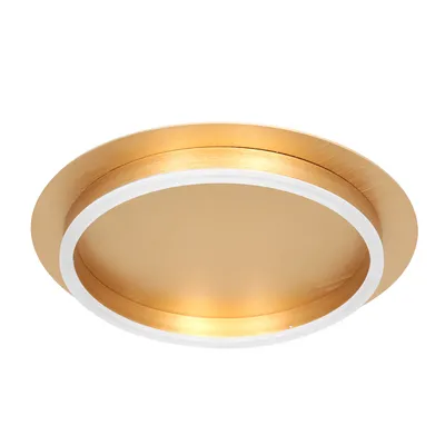 Produktbild von Steinhauer Deckenleuchte Ringlux 1-flammig Gold Matt/ Kunststoff Weiß 32x32cm