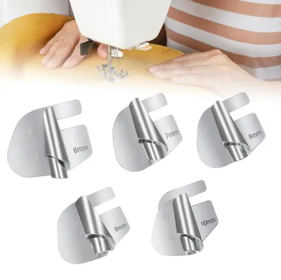 Rollsaumfuß-Set 5-tlg., 6–10 mm, Edelstahl, für Nähmaschinen