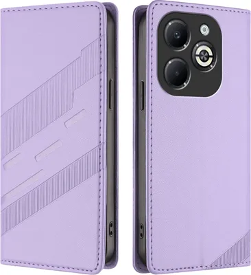 Image de Etui pour Infinix Smart 8 Plus, étui portefeuille en cuirPolyuréthaneavec fente pour carte et fonction stand Violett