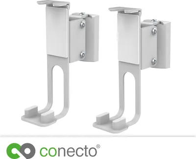 Produktbild von conecto Lautsprecher Wandhalterung, kompatibel mit Sonos® One, Sonos® One SL, Sonos® Play:1, Traglast: 3kg, weiß, 2er Set