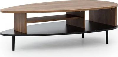 Produktbild von BETTSO Beistelltisch Kaffeetisch Couchtisch Sofatisch Nachttisch Betttisch Laptoptisch Gestell aus Metall Tischplatte aus Holz VIVO BRANDY CASTELLO