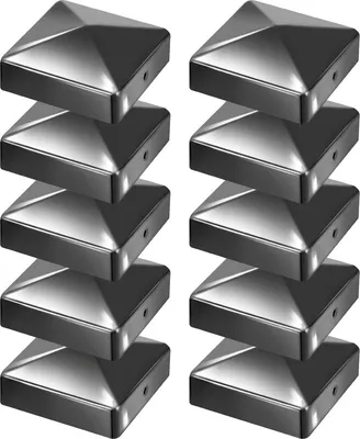 Produktbild von TolleTour 10x Pfosteankappe Pyramide 91X91mm Abdeckkappe für Pfosten Zierkappe Schwarz