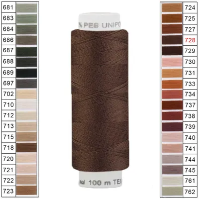 100m / 1 Spule Unipoly 120 TEX14x2 Polyester dunkelbraun