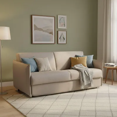 Immagine prodotto di Follina - Divano Letto 2 Posti, 160x95 cm Grigio Tortora, Sfoderabile Italy
