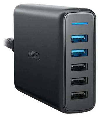 Produktbild von Anker PowerPort Speed 5-Port, Schwarz, USB-A, 63W,