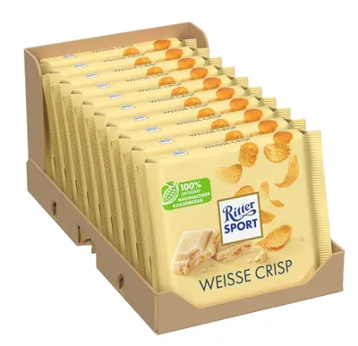 Produktbild von Ritter Sport Tafel Weisse Crisp 100 g (10er Pack)