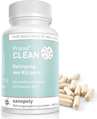 Produktbild von Sanopoly Priosa® Clean | 100 Kapseln | Aminosäuren & B-Vitamine | vegan
