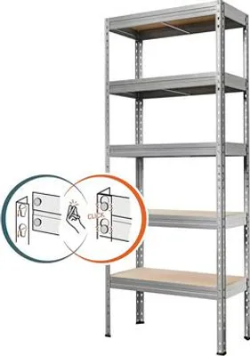 Obrázek produktu pro Kovový regál Kovona Praktik VRPRV1800753505P0001 1800x750x350 mm 5 polic pozinkovaný