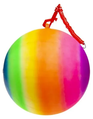 Productafbeelding van Duckiez Beachbal Met Sleutelhanger 23Cm In Netje - 10 stuks