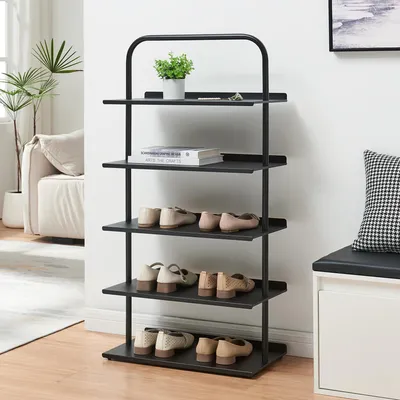 Obrázok produktu pre Stojan na topánky "Poytya" na 10 párov topánok Oceľ 119 x 60 x 32 cm Čierna