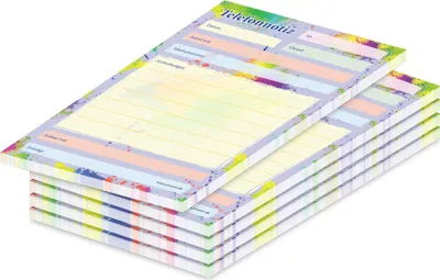 Produktbild von PRICARO Telefonnotizblock, A6, Splash, 5 Stück