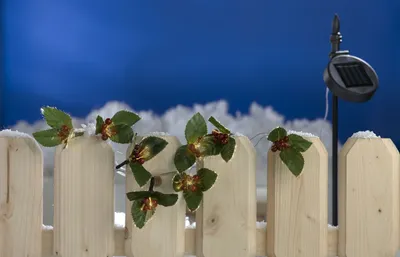 Produktbild von LED Solar-Lichterkette Ilex Stechpalme Girlande Weihnachtsdeko Balkondeko