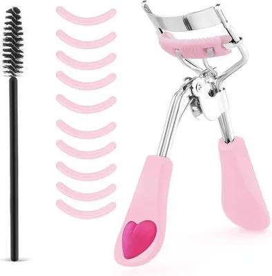 Produktbild von Famanu Wimpernzange mit Silikon-Nachfüllpads - Professionelles Make-upwerkzeug für jede Augenform