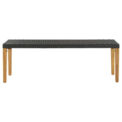 Produktbild von vidaXL Gartenbank 80 cm Poly Rattan Schwarz