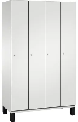 Produktbild von Umkleidespind 4510040S10012 Füße 4Abteile B1200mm lichtgrau/lichtgrau