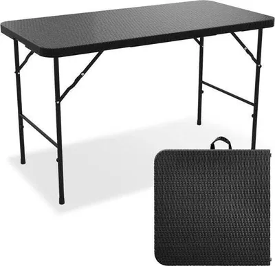 Zdjęcie produktu dla LifeGoods LifeGoods Stół składany - 120 cm - Stół kempingowy - 4 osoby - Stół składany - Czarny