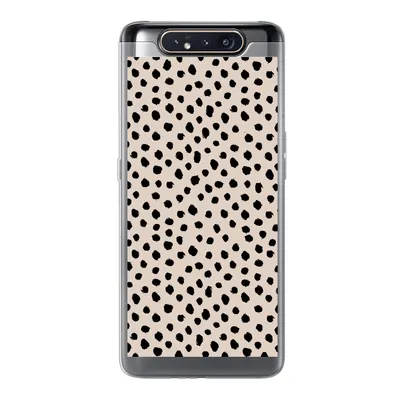 Produktbild von MuchoWow® Handyhülle Schutzhülle Hülle für Samsung Galaxy A80 Polka dots - Schwarz - Beige Silikon Softcase Handy Hülle - Schutzdeckel
