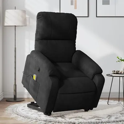 Produktbild von Massagesessel mit Aufstehhilfe Fernsehsessel Aufstehsessel Elektrisch Verstellbar Sessel Massagesessel mit Liegefunktion Relaxsessel TV Sessel Wohnzimmer Schwarz Mikrofasergewebe