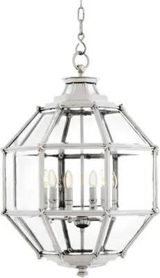 Produktbild von Casa Padrino Luxus Laterne - Luxus Nickel Hängeleuchte Durchmesser 60 x H 85 cm