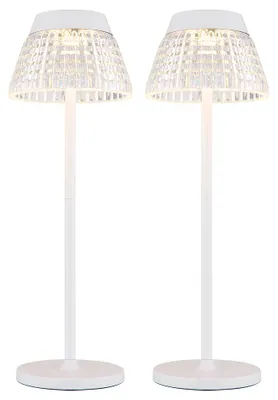 Produktbild von 2x LED Tischleuchte, Touchdimmer, Acrylkristalle klar, H 38 cm