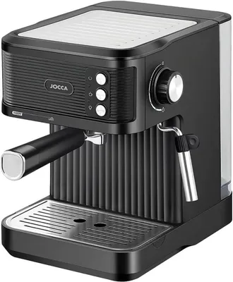 Image de Jocca Machine à espresso noir 850W - pression 20 Bar, réservoir 1,8L, mousseur à lait, acier inoxydable