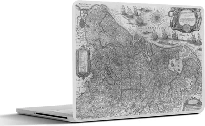 Produktbild von MuchoWow® Laptop Aufkleber Sticker Cover Eine alte schwarz-weiße Karte der Niederlande 25x18 cm - Laptop-Deko