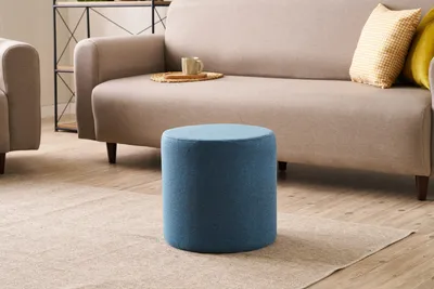 Produktbild von Hanah Home, Bitez - Blue, Sitzpuff, HOLZ, Blau, 40 x 40 x 40 cm