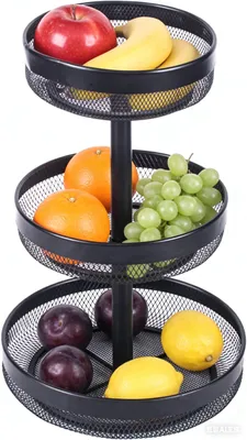 Produktbild von Omgoods – 3-stöckiger Obstkorb aus Metall für Küche und Wohnzimmer