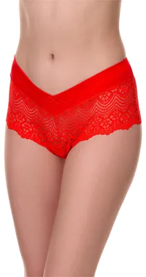 Immagine prodotto di Merry Style Mutandine da donna Hipster Hot Pants con bordi in pizzo MSGAB155 (Rosso-4, 36 (taglia del produttore: S))