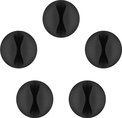 Immagine prodotto di goobay guida per cavi per la scrivania per un passaggio ordinato dei cavi nero (confezione blister da 5)