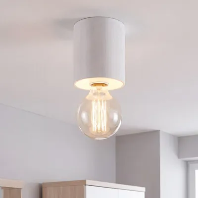 Produktbild von Weiße Deckenleuchte rund Modern Holz vielseitig DIOLA Holzlampe Flurbeleuchtung Wohnzimmerlampe