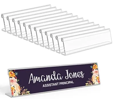 Image de Plaques nominatives réutilisables pour bureau, lot de 12