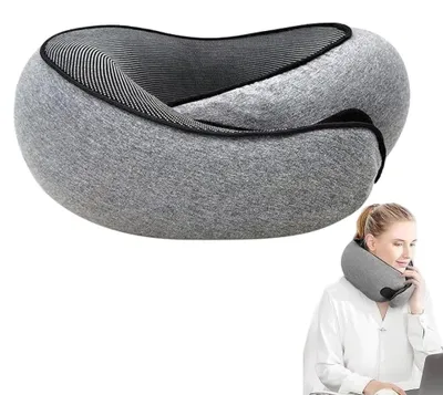 Immagine prodotto di Cuscino da viaggio in memory foam regolabile a 360°, con mascherina per gli occhi e tappi per le orecchie