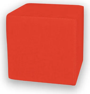 Produktbild von Betten-ABC Kubi Sitzwürfel mit Polsterstoff und Füßen, in fünf Farben, Farbe: Rot-Orange