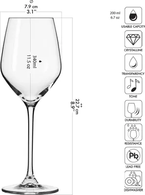 Produktbild von KROSNO 6x 200ml Gläser für ROT- UND WEISSWEIN SPLENDOUR CRYSTALINE