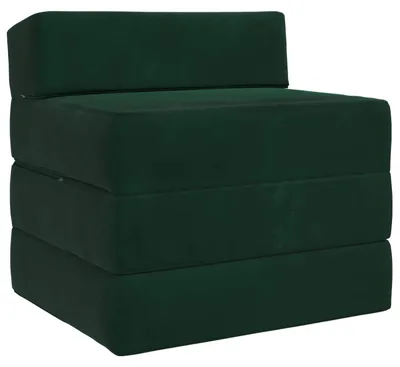 Zdjęcie produktu dla vidaXL Rozkładana sofa, kolor ciemnozielony, 200 x 70 x 15 cm, aksamit
