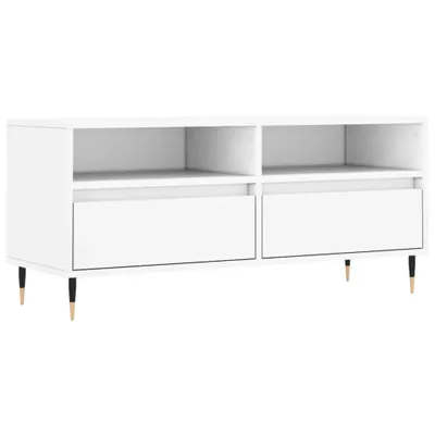Image de vidaXL Armoire TV blanche 100x34,5x44,5 cm Bois composite