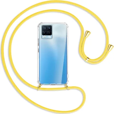 Produktbild von Handykette Backcover-Schutzhülle mit Band (Metall goldfarben) für Realme 8, Realme 8 Pro (6.4) - gelb