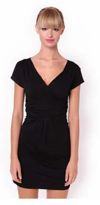 Produktbild von Damen MAMA Minikleid V-Ausschnitt Umstandsmode; Schwarz XS/S 34/36
