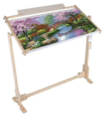 Produktbild von Solidchoice – Verstellbarer Stickrahmen – Stickrahmen für große Projekte – Drehbarer Bügel – 80 x 52 x 79 cm – Rutschfester Verschluss – Geeignet für…