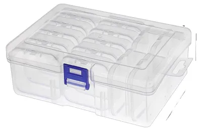 Image de Organisateur à bijoux, design compact, construction en plastique durable, 14 pièces (1 boîte)