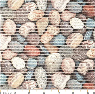 Produktbild von Badematte Anti-Rutsch-Matte Weichschaummatte Steine Kiesel Badvorleger bunt Breite 65 cm Länge 1500 cm