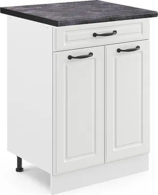 Produktbild von Küchenunterschrank Vicco R-Line Weiß Landhaus 60 cm mit Schublade, AP Anthrazit, Model 46460