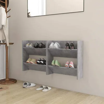 Produktbild von CLORIS Wand-Schuhschränke 2 Stk. Betongrau 60x18x60 cm Holzwerkstoff, 14,05 kg