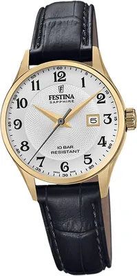 Produktbild von Festina Damenuhr Swiss Made Armbanduhr Leder schwarz D2UF20011/5