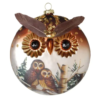 Produktbild von Gläserne Weihnachtsdekoration im Stil einer Eule, 12 cm