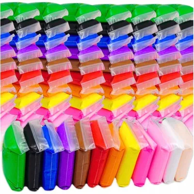 Productafbeelding van Grote set met 108 zakjes klei, plasticine, schuimrubber en polymeerklei