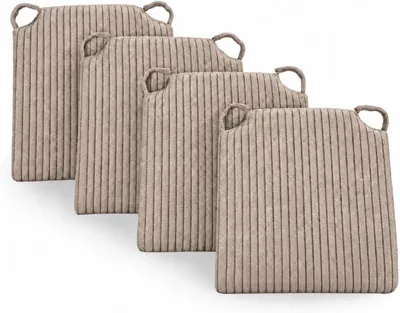 Produktbild von sunnypillow 4er Set Cord Stuhlkissen mit Klettverschluss - Beige