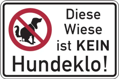 Produktbild von Dreifke® Hinweisschild, Diese Wiese ist KEIN Hundeklo, 200 x 300 mm, Aluverbu...