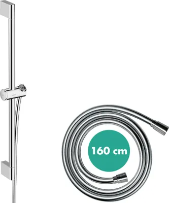 Image de hansgrohe Unica Barre de douche Pulsify S, 65 cm avec support de pommeau de douche Push et flexible de douche, 24400000